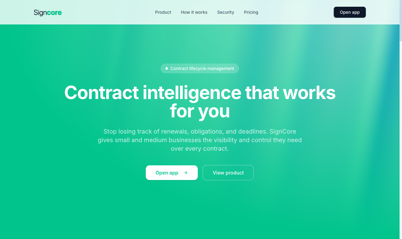 SignCore — contract lifecycle management